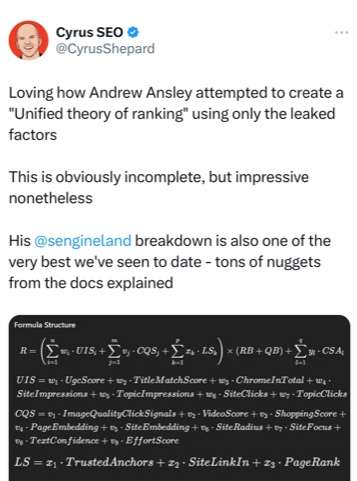 What Does The Google Search API Ranking Factors Data Leak Mean for